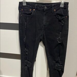 Men's Black Distressed Jeans